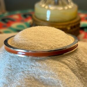 Silver and Orange Bangle Bracelet